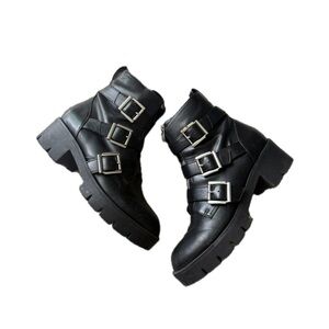 BP Black Multi-Buckle Ankle Booties